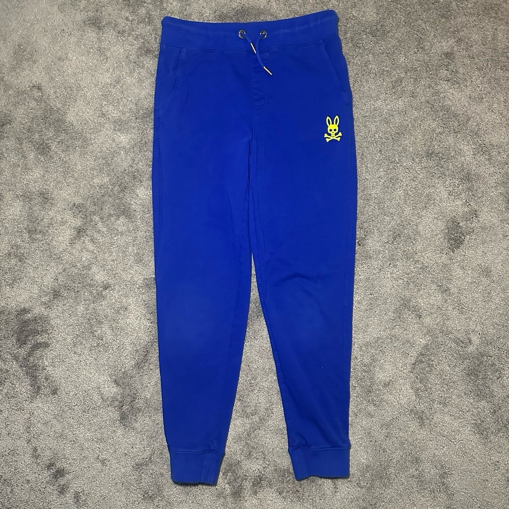 Psycho Bunny Youth L (14-16) Joggers Blue Logo Drawstring Sweatpants